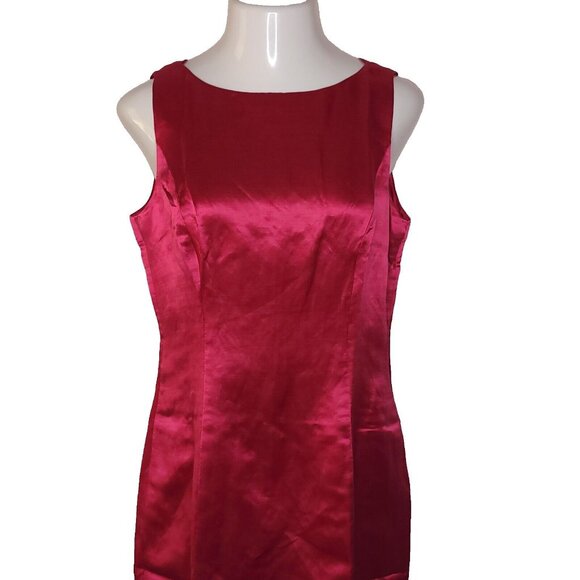 Adrianna Papell Safe Silk Pink Sleeveless Sheath Dress 14 Cocktail Formal Wear - Picture 2 of 7